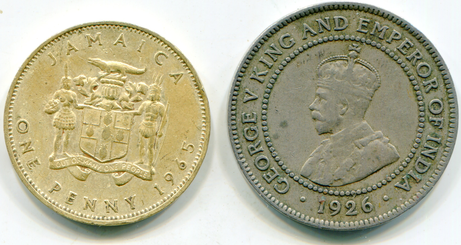 Jamaica Penny 1926 + 1965   Lotaug6799