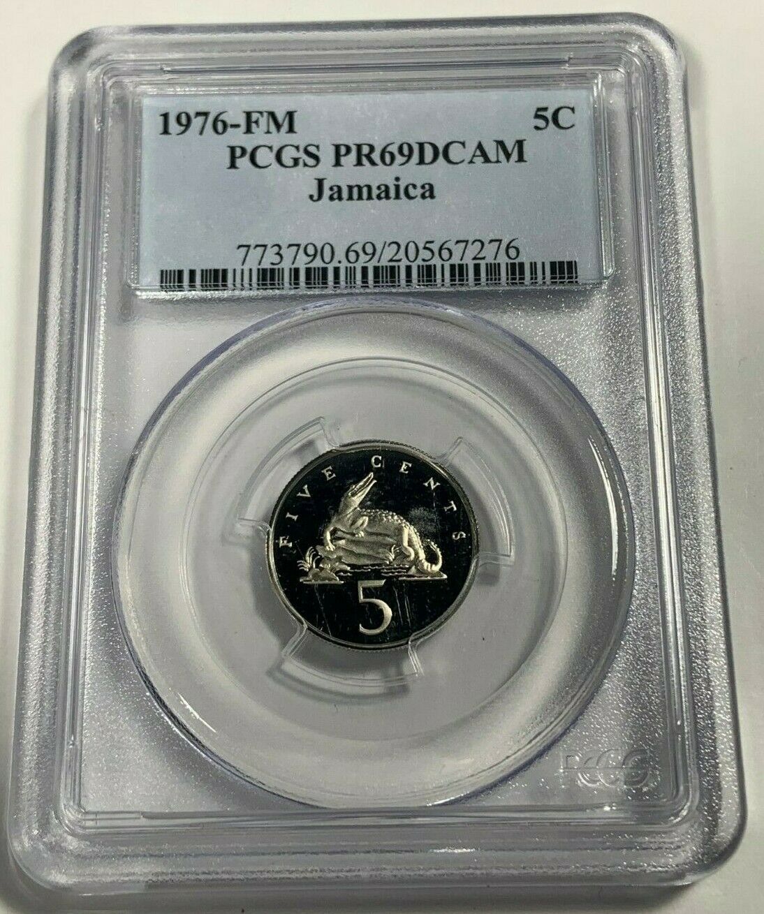 1976-fm Jamaica 5 Cents Pcgs Pr69 Dcam Proof Finest Known Worldwide Unc Bu (mr)