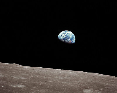 APOLLO 8 EARTHRISE FROM THE MOON 8x10 SILVER HALIDE PHOTO PRINT