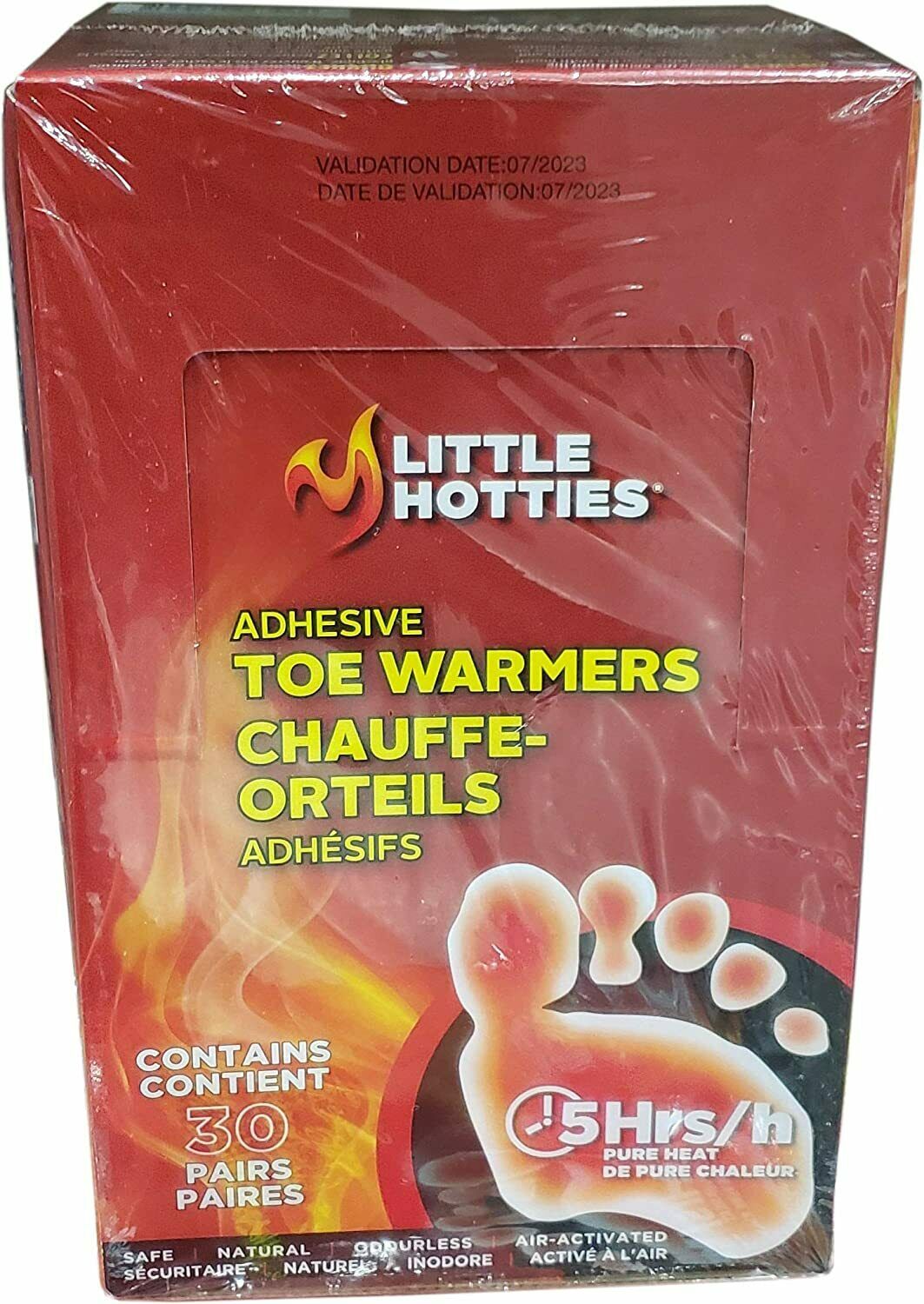 30 Pair Little Hotties Adhesive Toe Foot Warmer 5 Hour Pure Heat Air Activated