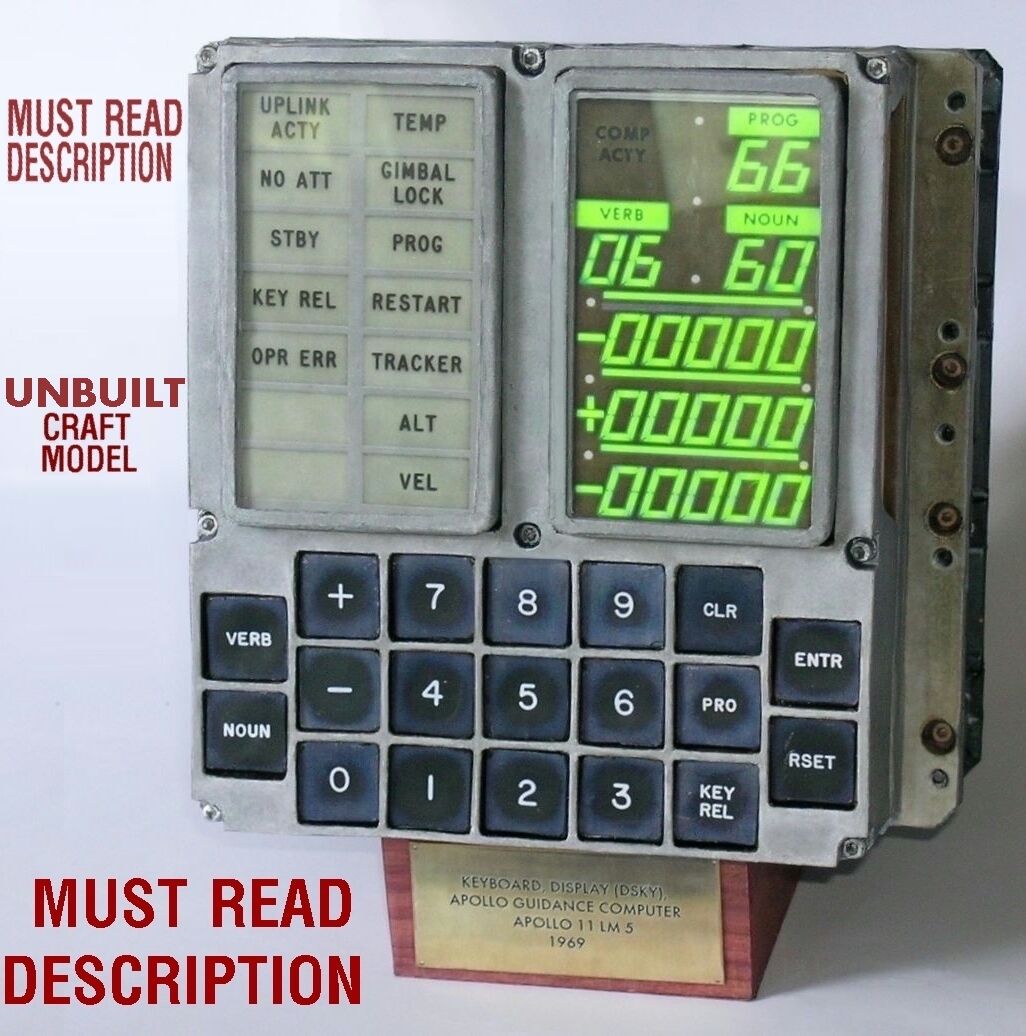 DSKY (DISPLAY KEYBOARD) APOLLO GUIDANCE COMPUTER CRAFT MODEL (LM-5's) MUST READ!