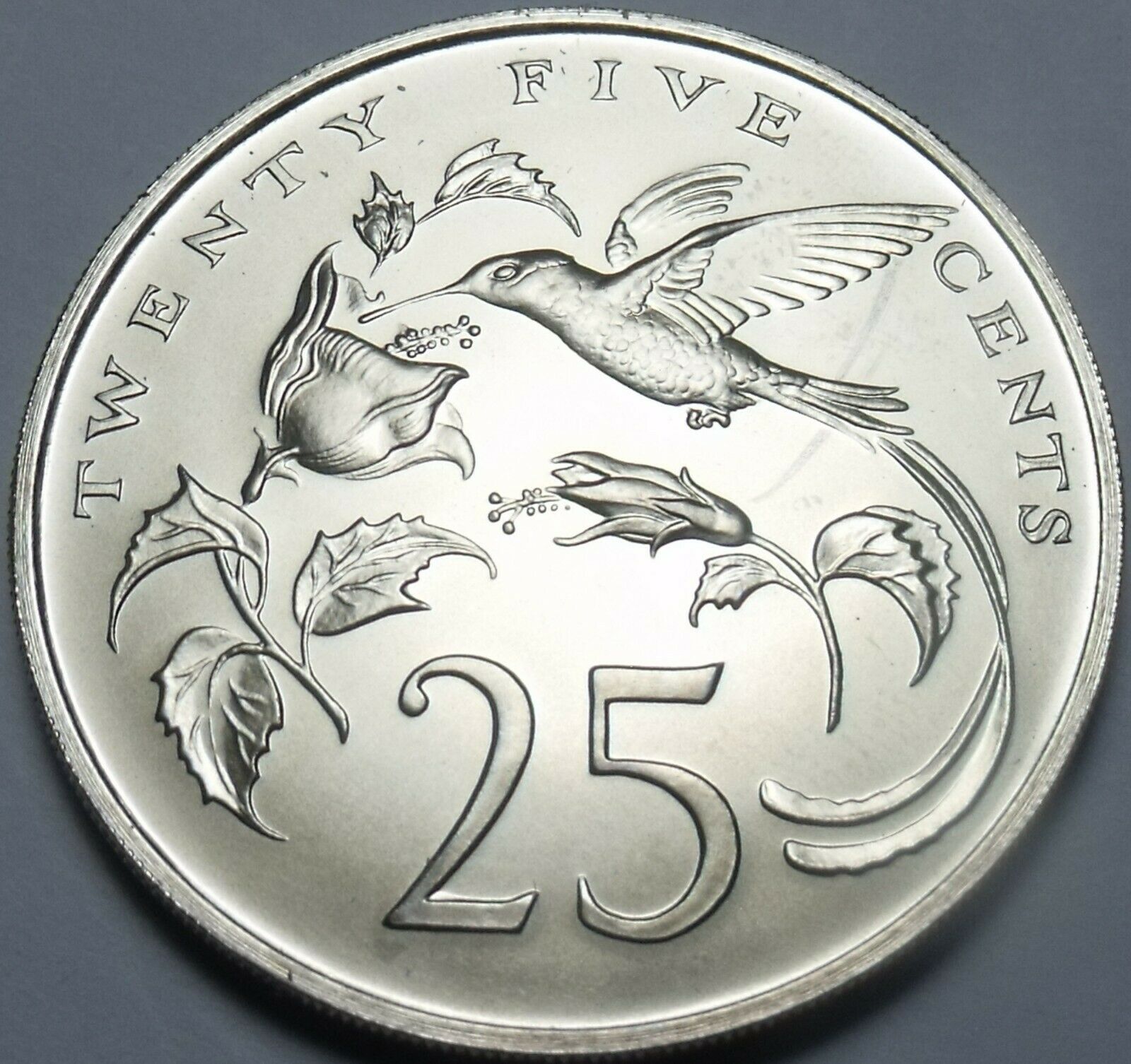 Jamaica 25 Cents, 1970 Gem Unc~hummingbirds~only 5,000 Minted~rare~free Shipping